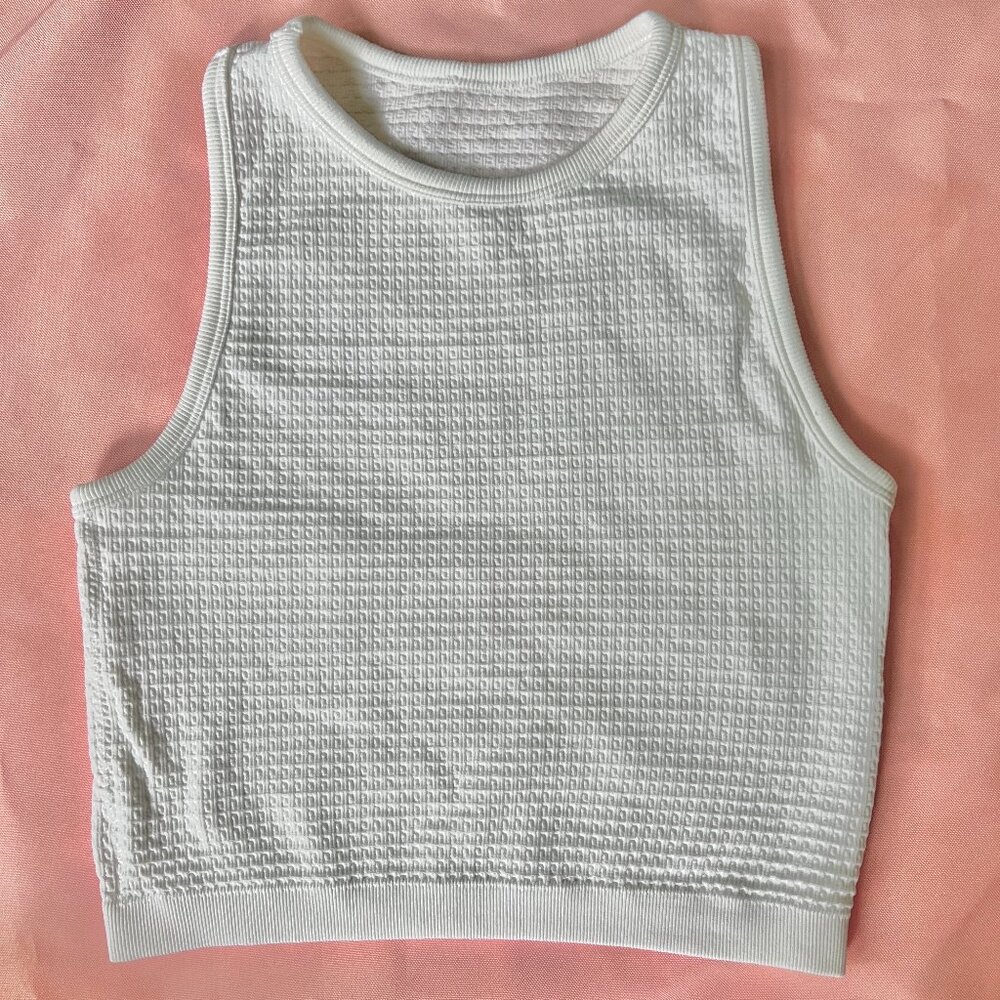 White halter neck tank